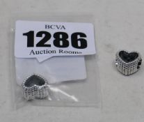 Five as new Pandora beaded open heart charms (797516).