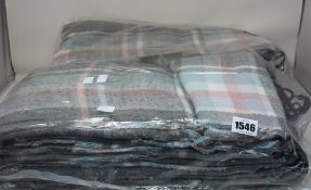 Twelve ladies as new Foxbury Scarves in pastel check (186 x 70cm).