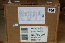 A large quantity of boxed as new PowerOne P675 zinc air implant plus cochlear implant batteries (