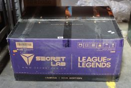 A boxed as new Secret Lab Omega 2020 League of Legends KDA Edition Gaming Chair.