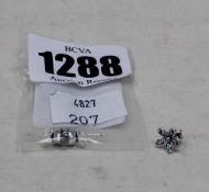 A pair of as new Pandora round sparkle earrings (296272CZ), a pair of as new Pandora sparkling