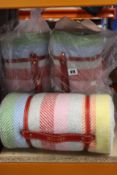 Three as new Heating & Plumbing London pure new wool waterproof picnic blankets in rainbow with