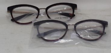 Two pairs of as new Lulu Guinness L939 glasses frames.
