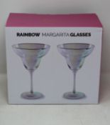 Six boxed as new Root7 Rainbow Margarita Glasses (Sets of two).