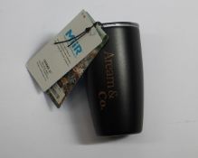 Sixty boxed as new MiiR 8oz VI Tumblers in black (These items have a company logo printed on them).