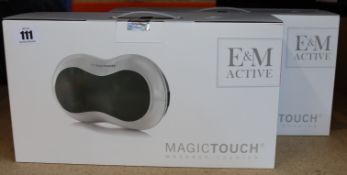 Two boxed as new E & M Active Magic Touch Massage Cushion (RRP £118) https://emactive.com/em-