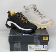 A pair of as new CAT Intruder trainers (UK 5) and CAT Trespass boots (UK 4).