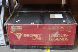 A boxed Secret Lab 2020 Omega League of Legends Ahri Gaming Chair (Appears as new but box has been