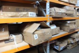 A quantity of flatpack furniture and related items to include office chairs, a lamp table and