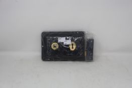 A quantity of Eurospec rim lock 6x4 in Black (Approximately 35 items).