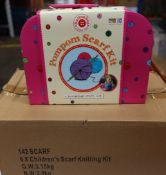 Six boxed as new Buttonbag Pompom Scarf Kits.