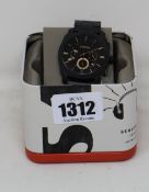 A men's as new Fossil Machine Chronograph watch FS4682 (RRP £120).