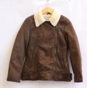 An as new Individual leather look Aviator jacket (Size 8 - RRP £139).