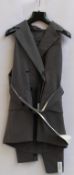 An as new Rokh Pour Femme Pret a Porter removable sleeves blazer in grey (Size 36 - RRP £805).