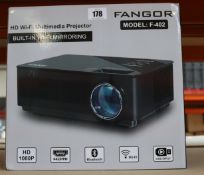 A boxed as new Fangor F-402 HD Wi-Fi Multimedia Projector.