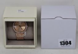 A ladies as new Michael Kors Darci watch in rose gold (MK3192).