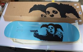A boxed as new Clown Skateboards - Clown Banksy Test Press Series Board (78/100 CBTP - Logo
