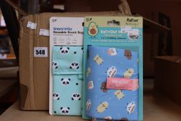 A quantity of as new Roll'eat Reusable snack/sandwich packs in various sizes and styles (