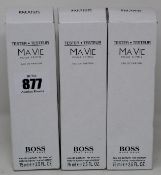 Three Hugo Boss Mavie pour femme eau de parfum (3 x 75ml).