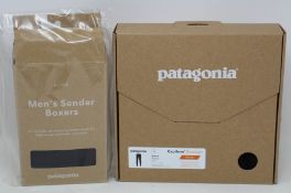 As new Patagonia clothing; men's Capilene Baselayer zip neck (L), men's Capilene Baselayer