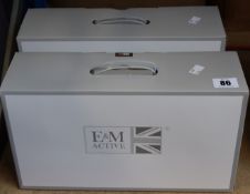 Two boxed as new E & M Active Magic Touch Massage Cushion (RRP £118) https://emactive.com/em-