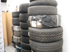 A large quantity of pre-owned and as new tyres.