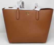 An as new Ralph Lauren tote bag in tan leather.