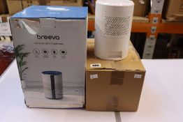 A boxed as new TCL True HEPA H13 air purifier together with a pre-owned Milcea mini dehumidifier (