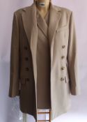 An as new Rokh Pour Femme Pret a Porter double belt jacket in beige (Size 38 - RRP £548).