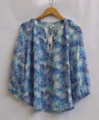 Two as new NRBY Olivia silk animal print shirts (S, M - RRP £105 each).