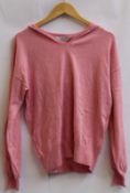 Three as new NRBY Lily hooded cotton cashmere sweaters (S, M, L).
