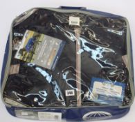 Two Weatherbeeta ComFiTec Essential Standard Neck Lite Plus Rugs in navy, silver and red (6'/72