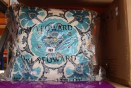 Two as new William Yeoward Alexi peacock cushions.