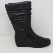 Two pairs of women's as new Caprice 9-9-26407-25 022 mid calf boots (UK 5, 6 - RRP £90 each).