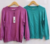 Eight as new NRBY Suki cotton cashmere sweaters (Two colours, assorted sizes).