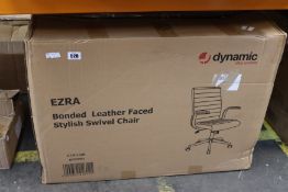 A boxed as new dynamic Ezra executive leather chair in Brown.