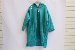 An as new Smoc Smoc full zip smock in teal and pebble grey (L - RRP £140).