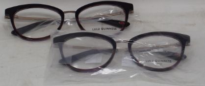 Two pairs of as new Lulu Guinness L939 glasses frames.