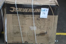 A boxed as new Silverline Tools 357345 DIY Air Compressor 50 Litre.