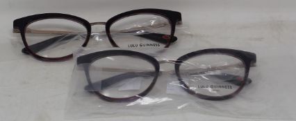 Two pairs of as new Lulu Guinness L939 glasses frames.