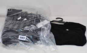 An as new Calvin Klein Milano mock dress (XS), Institutional pocket T-shirt (XL), white T-shirt (XS)