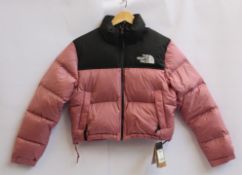 A women's as new The North Face 1996 Crop Nuptse jacket in Mesa rose (S).