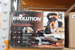 An Evolution 1500W 240V 210mm Sliding Mitre Saw R210SMS.