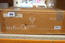 A boxed as new Zuiver Karrara side table in grey.