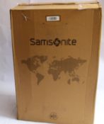 An as new Samsonite Flux 2-piece set in red to include a 75cm suitcase and a 55cm cabin case.