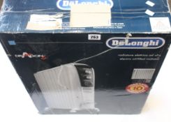 A boxed as new DeLonghi Dragon 4 electric oil filled radiator.