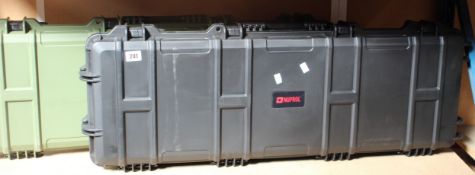 Two NURPOL large wheeled rifle cases (One in Black, one in Green).