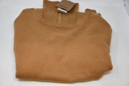 An as new Burberry Beckley zip necked sweater (XL - RRP £250).