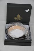 Two men's boxed as new Crocket & Jones Dark Brown Suede Belts (32).