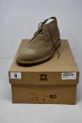 A pair of as new H.S.Trask Brady taupe English suede shoes (UK 10.5).